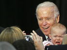 Vice President Joe Biden poses with an uncooperative baby at a speech in Tallahassee, Fla., on Feb. 6. On Thursday, he's in Ohio to begin a series of speeches aimed at framing the presidential race. Vice President Joe Biden poses with an uncooperative baby at a speech in Tallahassee, Fla., on Feb. 6. On Thursday, he's in Ohio to begin a series of speeches aimed at framing the presidential race.