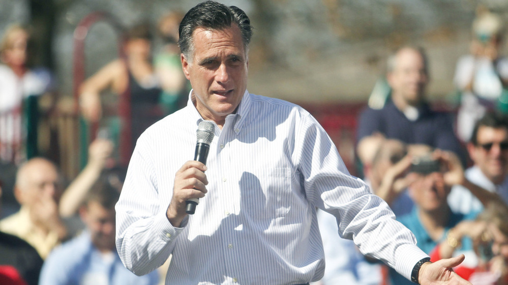 After a series of losses, Mitt Romney returns to more favorable ground as the GOP race heads to Illinois and Missouri. He spoke about jobs and the economy in Kirkwood, Mo., on Tuesday. 