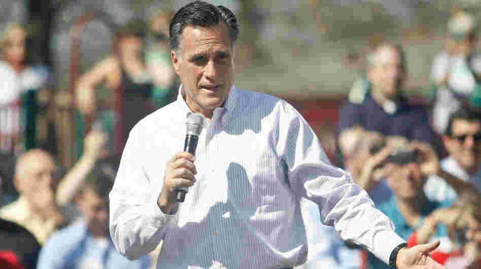 After a series of losses, Mitt Romney returns to more favorable ground as the GOP race heads to Illinois and Missouri. He spoke about jobs and the economy in Kirkwood, Mo., on Tuesday. 