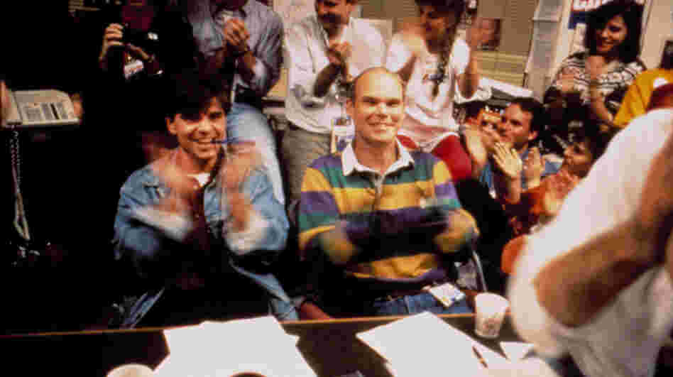 George Stephanopoulos (left) and James Carville advised President Clinton during the 1992 election. Their strategic sessions in Clinton's "War Room" were filmed by Chris Hegedus and D.A. Pennebaker. George Stephanopoulos (left) and James Carville advised President Clinton during the 1992 election. Their strategic sessions in Clinton's "War Room" were filmed by Chris Hegedus and D.A. Pennebaker.
