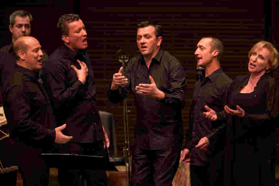 The male vocal ensemble Barbara Furtuna, from Corsica, join vocalist Lucilla Galliazzi and the members of L'Arpeggiata for a performance of "Via Crucis" at Carengie Hall.