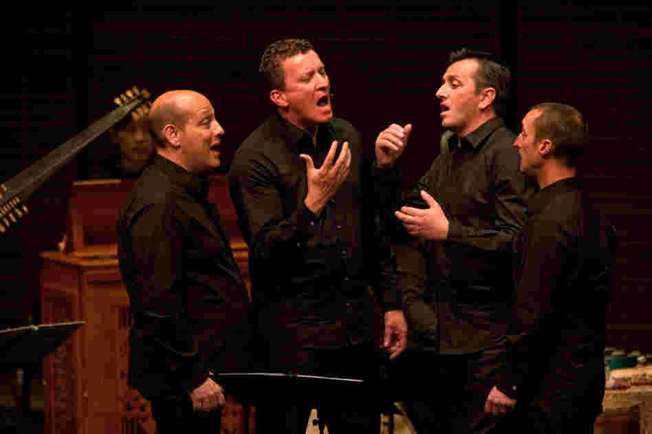 The rustic sounding male vocal ensemble Barbara Furtuna sang traditional songs from Corsica, and a beautiful lament called "Maria."