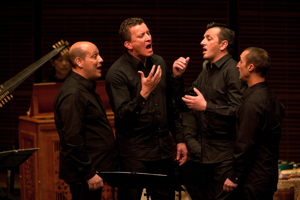 The rustic sounding male vocal ensemble Barbara Furtuna sang traditional songs from Corsica, and a beautiful lament called "Maria."