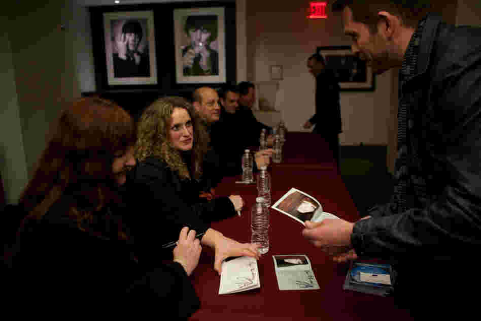 After the performance, Christina Pluhar (left) and musicians greeted audience members and signed CDs.