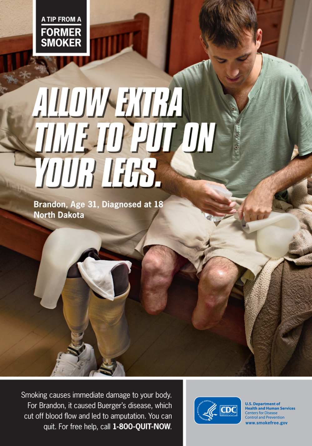 One of the graphic anti-smoking ads that the Centers for Disease Control and Prevention will run soon.