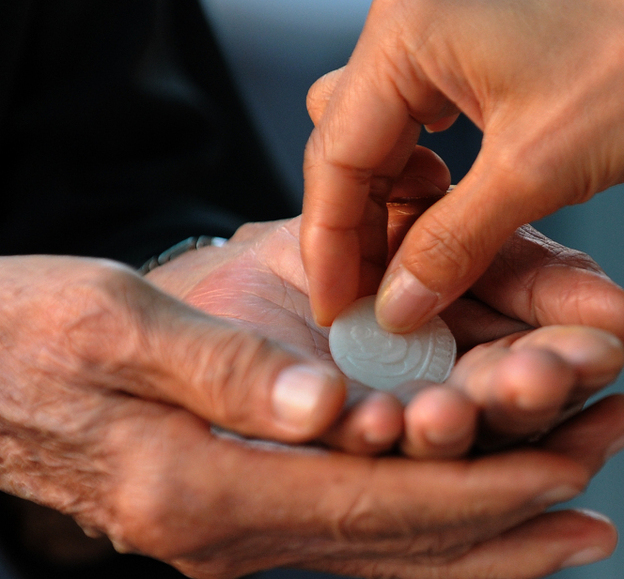 Communion at a service in Malaysia in 2010. 