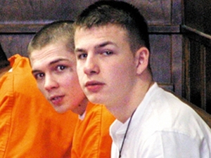 Evan Miller (in the white shirt) was sentenced to life in prison for a crime he committed when he was 14. Evan Miller (in the white shirt) was sentenced to life in prison for a crime he committed when he was 14.