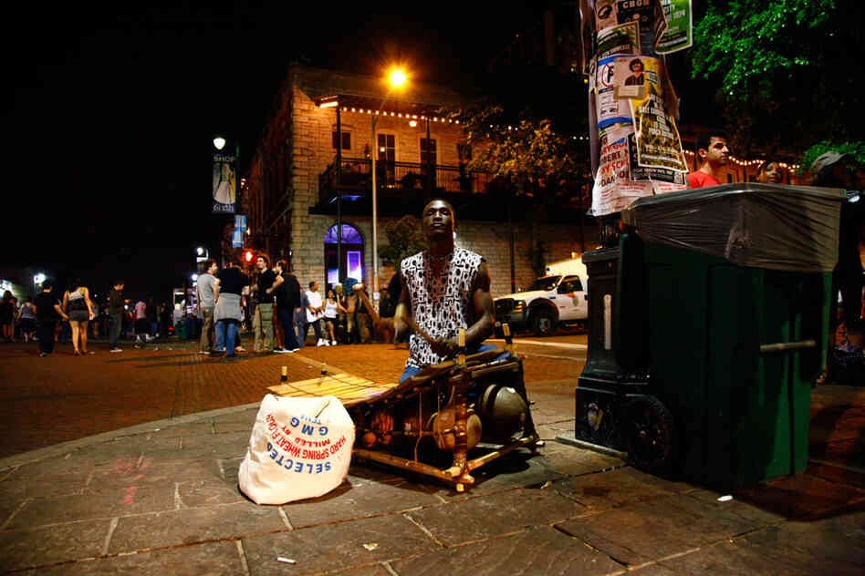 Like hundreds of other musicians and fans, NPR Music arrived in Austin,  Texas, before the official start of SXSW 2012, including this balafon player.