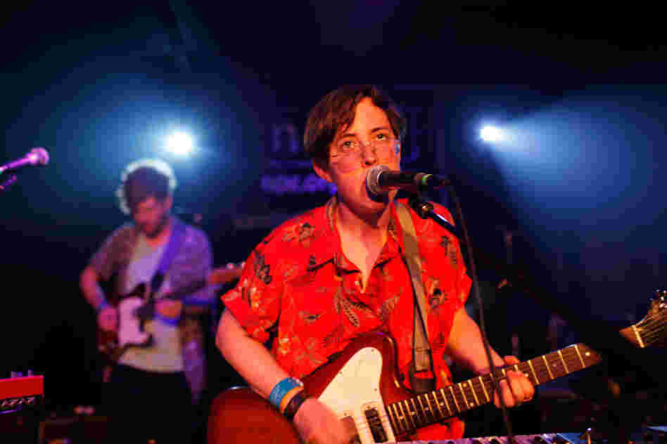 Mixing songs from 2010's majestic Twin Hand Movement with some new material from the hotly anticipated Nootropics, Lower Dens seethed through a gorgeous, brooding set at NPR Music's SXSW day party.