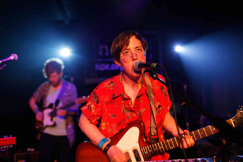 Mixing songs from 2010's majestic Twin Hand Movement with some new material from the hotly anticipated Nootropics, Lower Dens seethed through a gorgeous, brooding set at NPR Music's SXSW day party.
