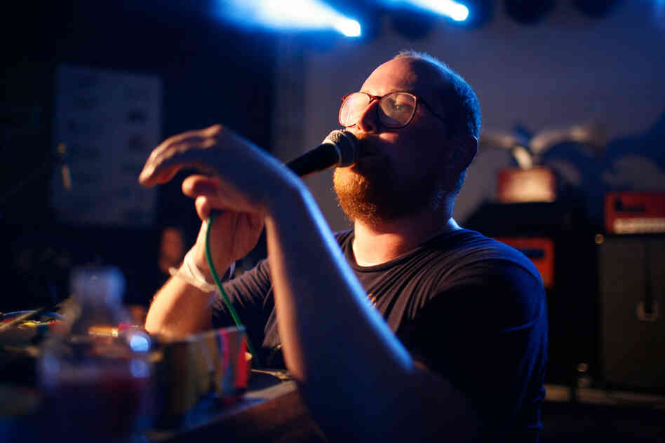  Backed by two drummers, electronic pop artist Dan Deacon needed only a table full of electronics and a ringleader's personality to launch a wild dance party at NPR Music's SXSW Showcase. 