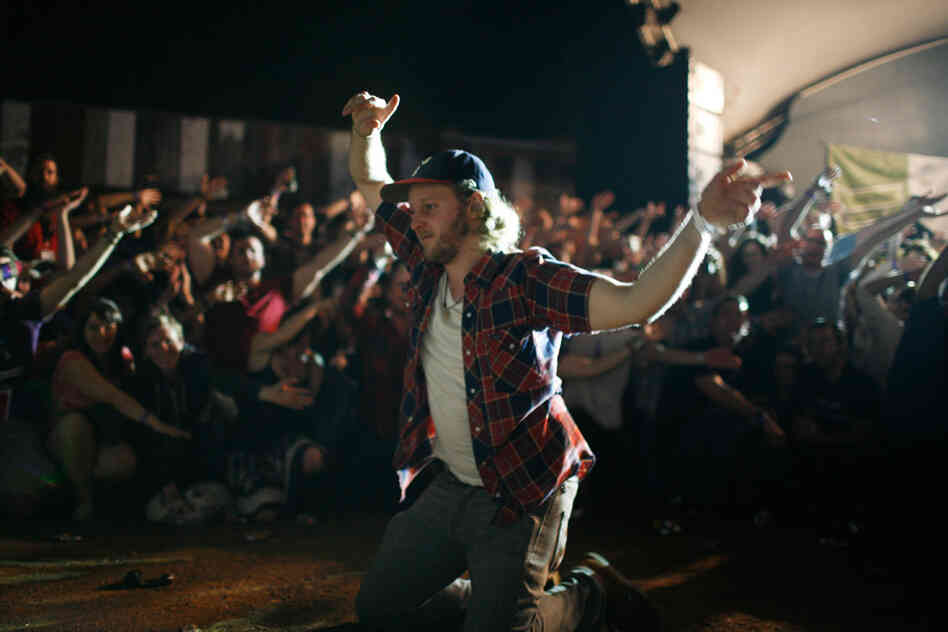  Toward the end of Dan Deacon's set, a collaborator led the audience in a choreographed dance-off. 