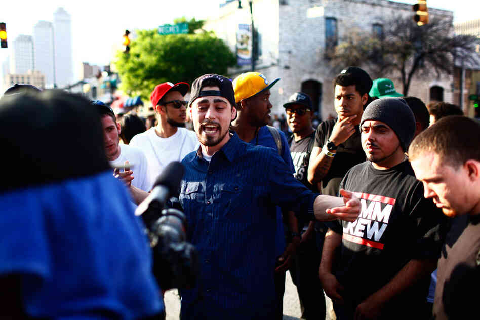 Travis Sethman from Denver, freestyles with his group The FAMM.