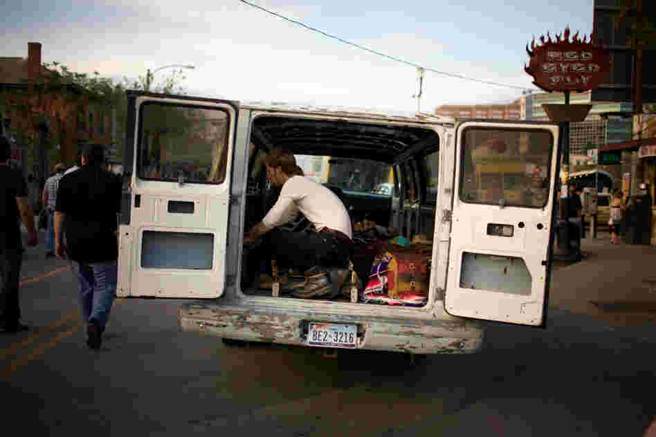 "Can't stop unloading or the van will eat me. Can't stop unloading or the van will eat me. Can't stop unloading or the van will eat me. Can't stop unloading or the van will eat me."