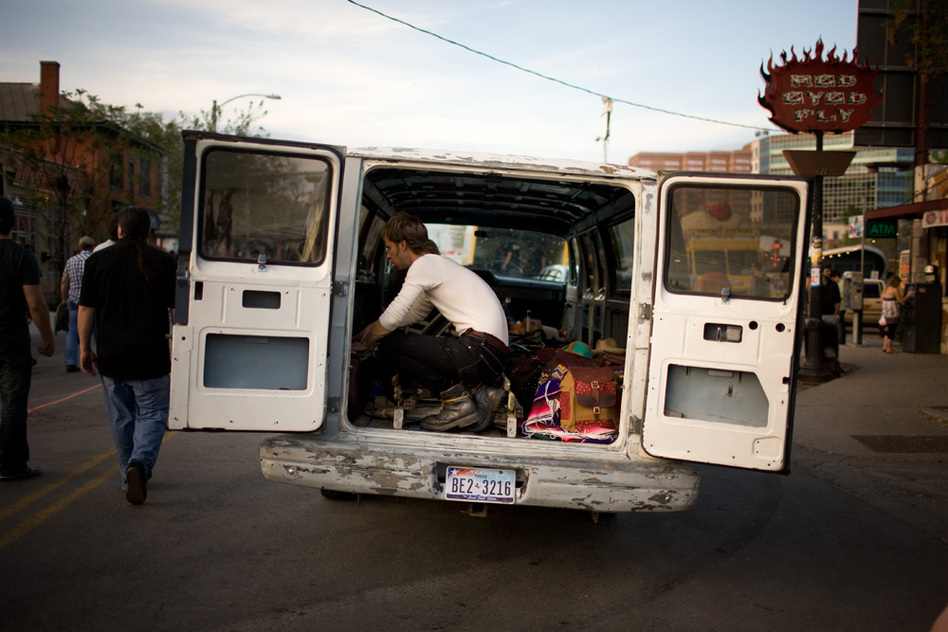"Can't stop unloading or the van will eat me. Can't stop unloading or the van will eat me. Can't stop unloading or the van will eat me. Can't stop unloading or the van will eat me."