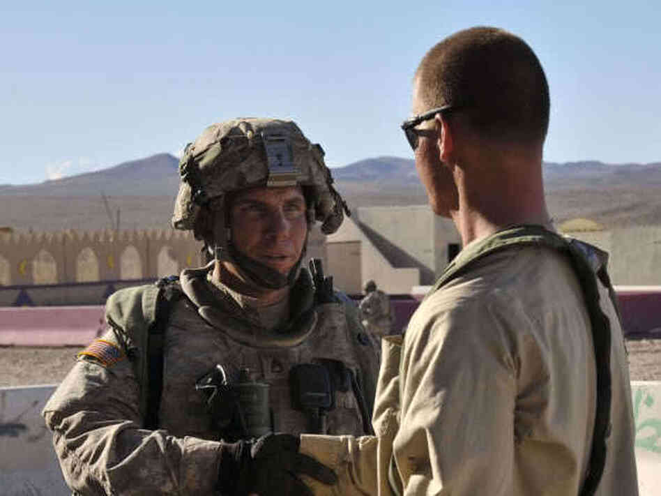 A man identified as Army Staff Sgt. Robert Bales (left) during a training exercise at the National Training Center in Fort Irwin, Calif. 