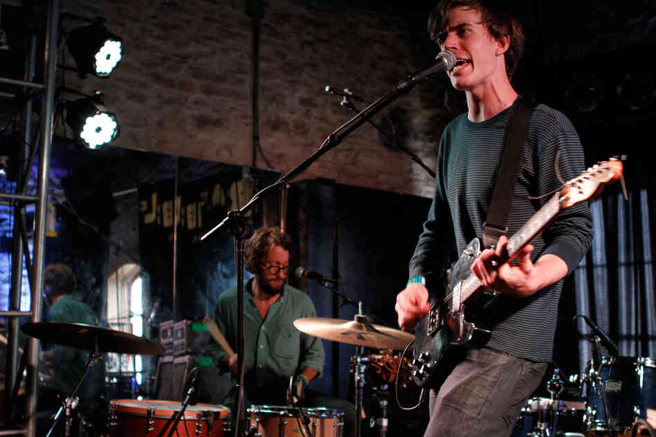 Keepin' it simple: On Saturday night, Yellow Ostrich's minimalist drum kit and spare guitar effects put the focus on the songs at Baeblemusic's show at Knuckle Rambler Lounge.