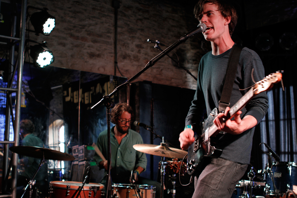 Keepin' it simple: On Saturday night, Yellow Ostrich's minimalist drum kit and spare guitar effects put the focus on the songs at Baeblemusic's show at Knuckle Rambler Lounge.