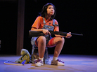 Isabella Dawis plays the protective 12-year-old Edith in the Mu Performing Arts production of Edith Can Shoot Things and Hit Them, by Rey Pamatmat. Isabella Dawis plays the protective 12-year-old Edith in the Mu Performing Arts production of Edith Can Shoot Things and Hit Them, by Rey Pamatmat.