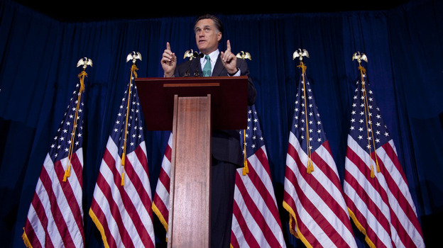 Mitt Romney speaks at the University of Chicago on Monday.
