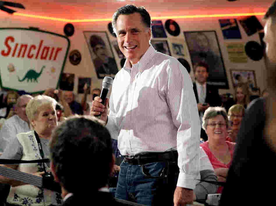 Mitt Romney at Charlie Parker's Diner in Springfield, IL, March 19, 2012.