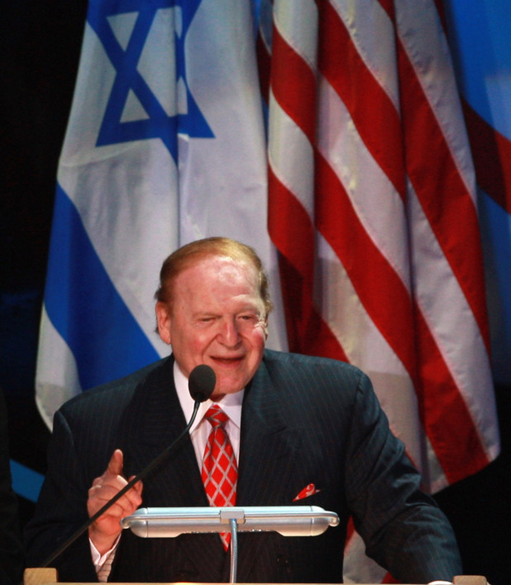 Sheldon Adelson speaks at the 2008 "Facing Tomorrow" Presidential Conference in Jerusalem. 