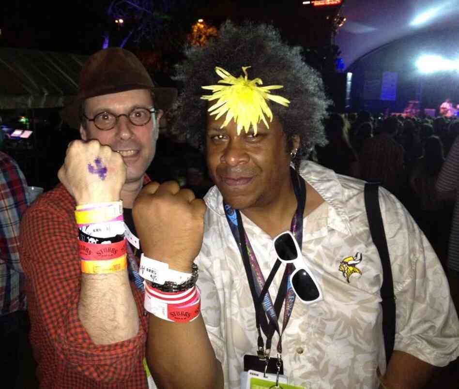 NPR Music's Bob Boilen and Keith Coes of WRLT in a 'wrist band smack down'