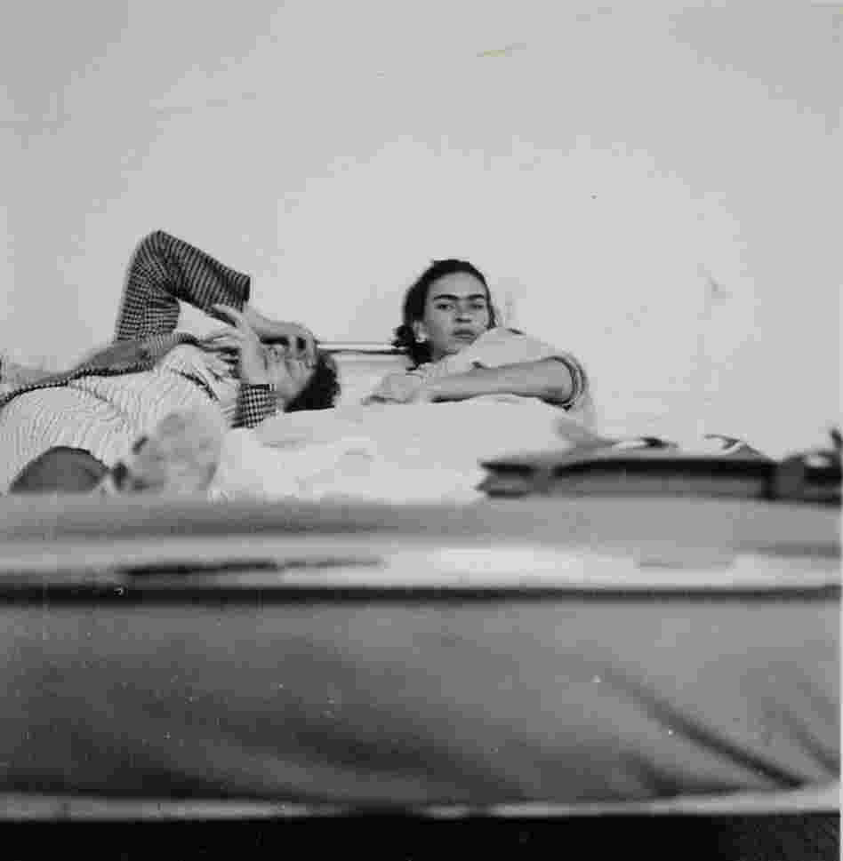 Frida Kahlo and an unidentified person, circa 1930