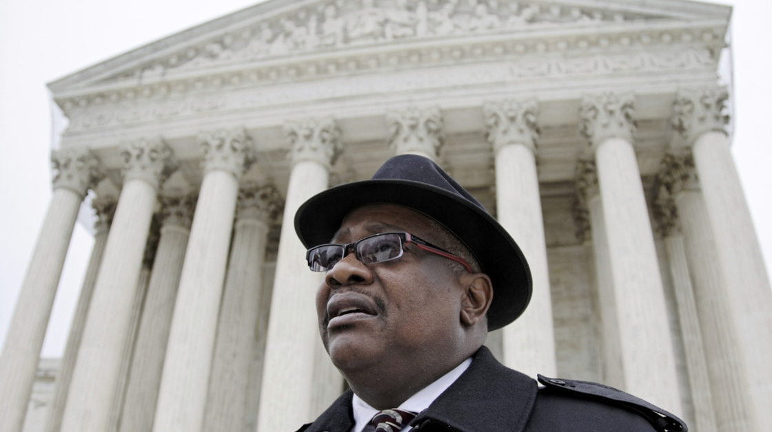 Daniel Coleman outside the U.S. Supreme Court after oral arguments in his case in January. On Tuesday, the justices ruled against Coleman, holding that that states cannot be sued for money damages for failing to give an employee time off to recover from an illness under the Family and Medical Leave Act.