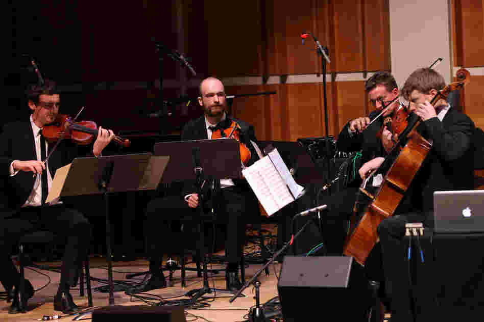 The Calder Quartet, deep in 'Glitch.'.