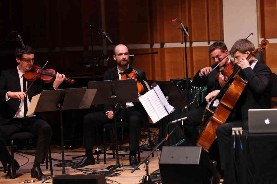 The Calder Quartet, deep in 'Glitch.'.