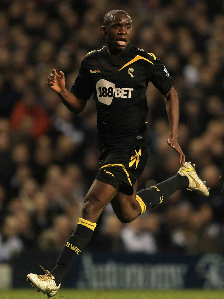 Fabrice Muamba of Bolton Wanderers in action during the FA Cup Sixth Round match on Saturday. Muamba collasped during the game and remains hospitalized.