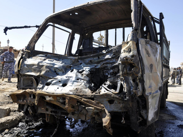 The scene in Ramadi, capital of Iraq's Anbar province, after a bomb exploded there today.