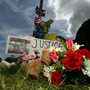 The makeshift memorial for slain teenager Trayvon Martin continues to grow daily outside of the Retreat at Twin Lakes community in Sanford, Florida. The makeshift memorial for slain teenager Trayvon Martin continues to grow daily outside of the Retreat at Twin Lakes community in Sanford, Florida.