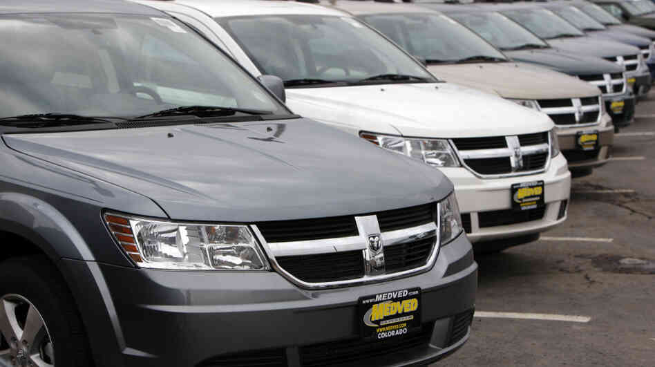 Growing demand for more fuel-efficient cars and trucks, like these 2009 Dodge Journey crossover vehicles, has helped drive down gasoline consumption in the U.S. Growing demand for more fuel-efficient cars and trucks, like these 2009 Dodge Journey crossover vehicles, has helped drive down gasoline consumption in the U.S.