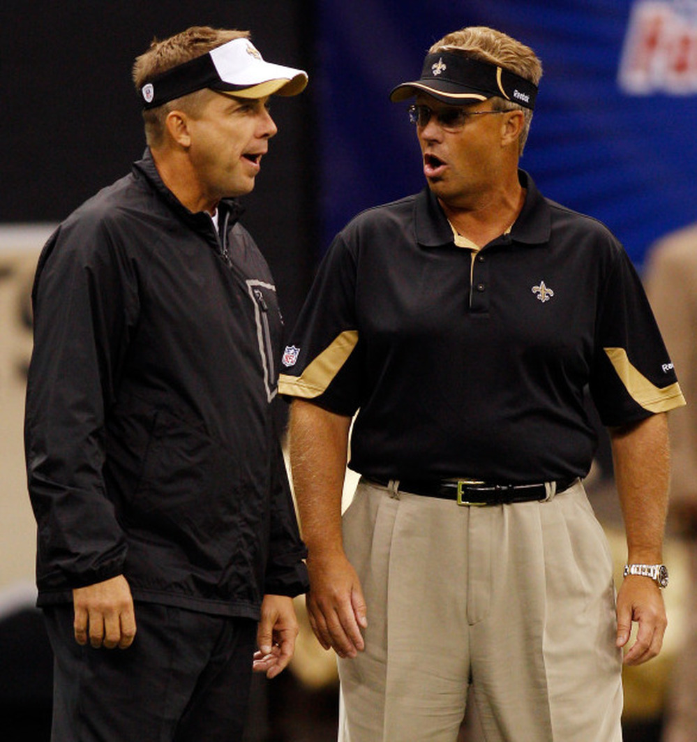 New Orleans Saints head coach Sean Payton, left, and then-defensive coordinator Gregg Williams in August 2010.
