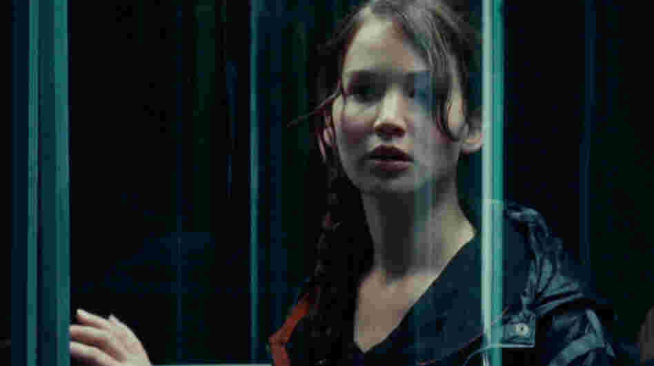 Jennifer Lawrence as Katniss Everdeen in The Hunger Games.