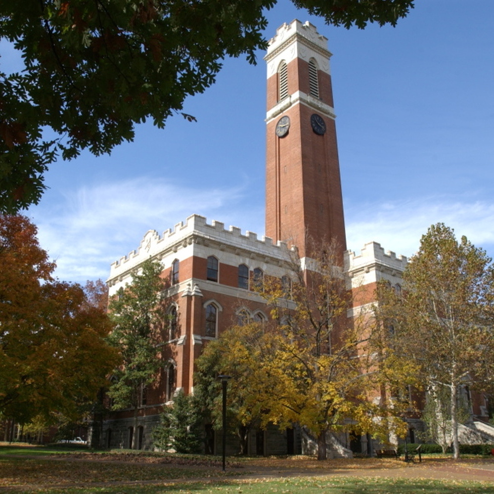 Vanderbilt University's Kirkland Hall. A controversial nondiscrimination policy has roiled the campus.