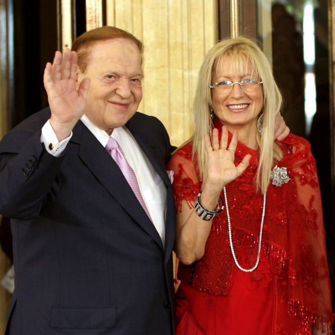 Sheldon and Miriam Adelson attend the opening ceremony of Four Seasons Hotel in Cotai Strip in Macau, Aug. 28, 2008.