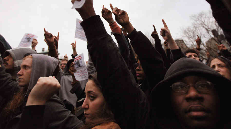 When he was killed on Feb. 26, Trayvon Martin was said to be wearing a hooded sweatshirt. In New York City on Wednesday, hundreds of people gathered for a "Million Hoodies" march to call attention to his death. 