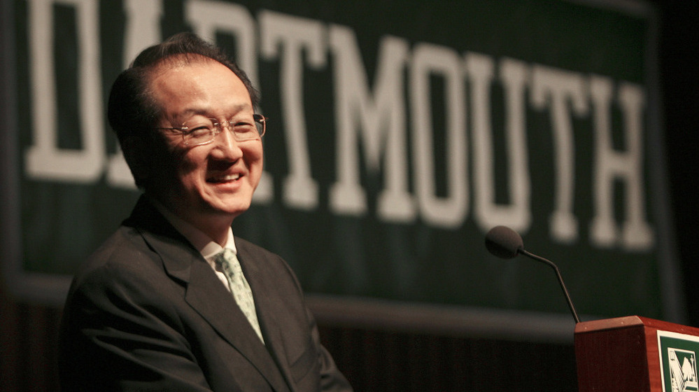 Dr. Jim Yong Kim is introduced as the new president of Dartmouth College in Hanover, N.H., in 2009.