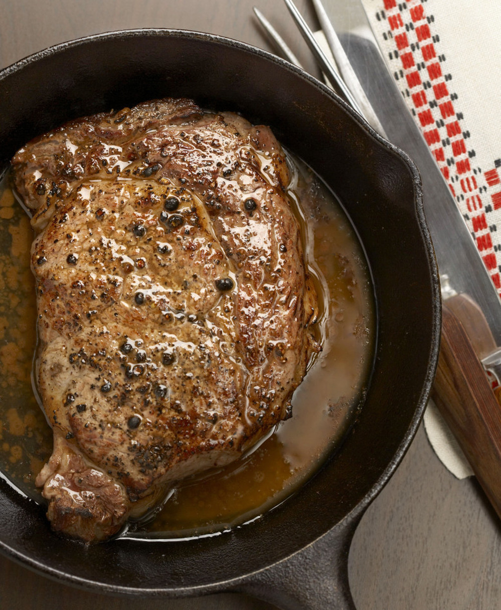 As a newlywed Mad Men character Pete Campbell asks his wife Trudy for "rib eye in the pan, with butter."