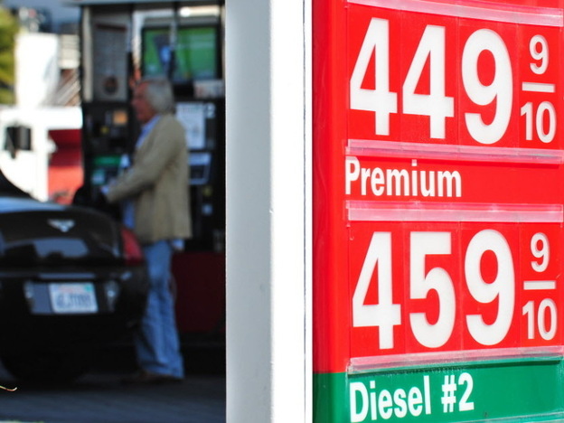 The prices at a gas station in Los Angeles earlier this month. 