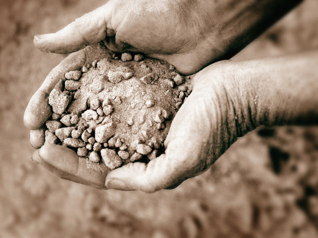 Scientists say biochar can help dry, sandy soils, like the one pictured here, retain water and nutrients.