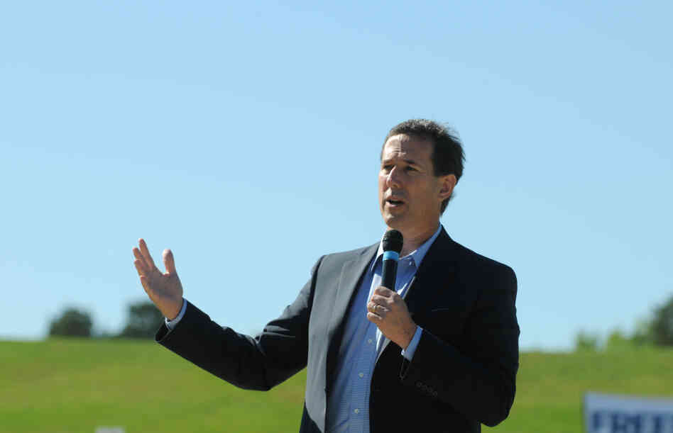 Republican presidential candidate, former Sen. Rick Santorum, speaks at a campaign rally in West Monroe, La. on Friday.