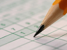 Pencil on a scorecard.