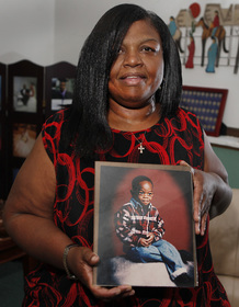 Sharletta Evans holds a photograph of her 3-year-old son Casson in Aurora, Colo., last July. Casson was killed in a drive-by shooting by two 15-year-olds. Sharletta Evans holds a photograph of her 3-year-old son Casson in Aurora, Colo., last July. Casson was killed in a drive-by shooting by two 15-year-olds.