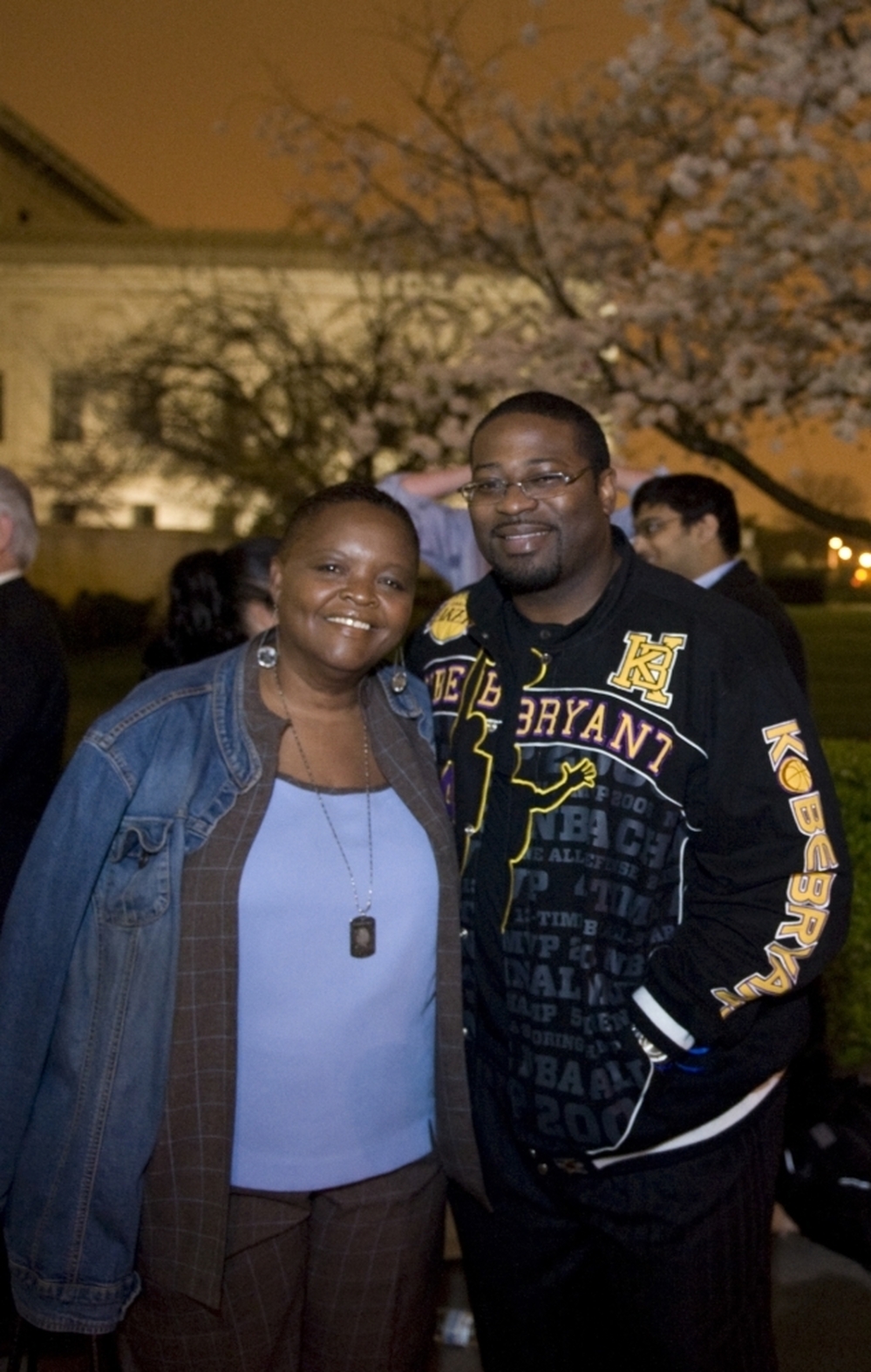  Mary Johnson and Oshea Israel wait outside the Supreme Court for Tuesday's hearing on whether it is unconstitutional to sentence teenagers to life in prison without the possibility of parole. When he was 16, Israel shot and killed Johnson's son.