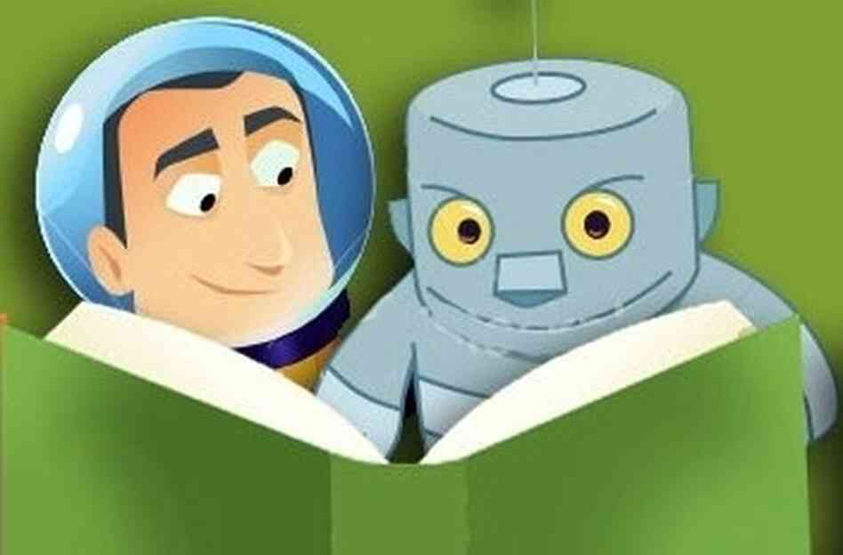 Astronaut and robot Astronaut and robot