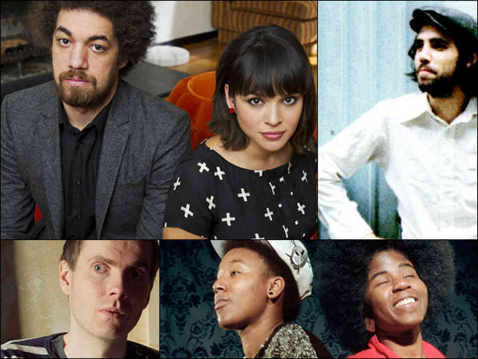 Clockwise from upper left: Danger Mouse and Norah Jones, Patrick Watson, THEESatisfaction, Jonsi of the band Sigur Ros. Clockwise from upper left: Danger Mouse and Norah Jones, Patrick Watson, THEESatisfaction, Jonsi of the band Sigur Ros.